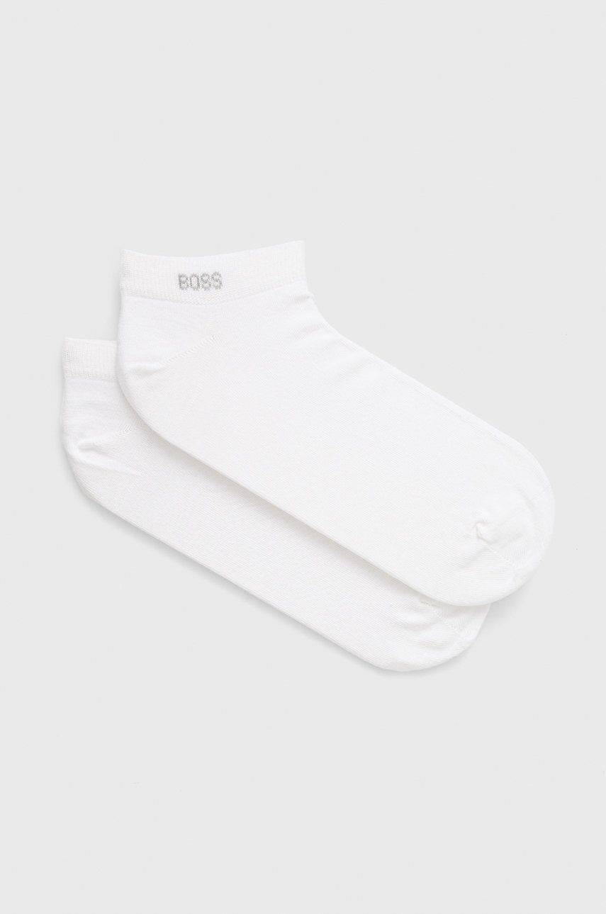 Levně Ponožky BOSS (2-pack) pánské, bílá barva, 50469849