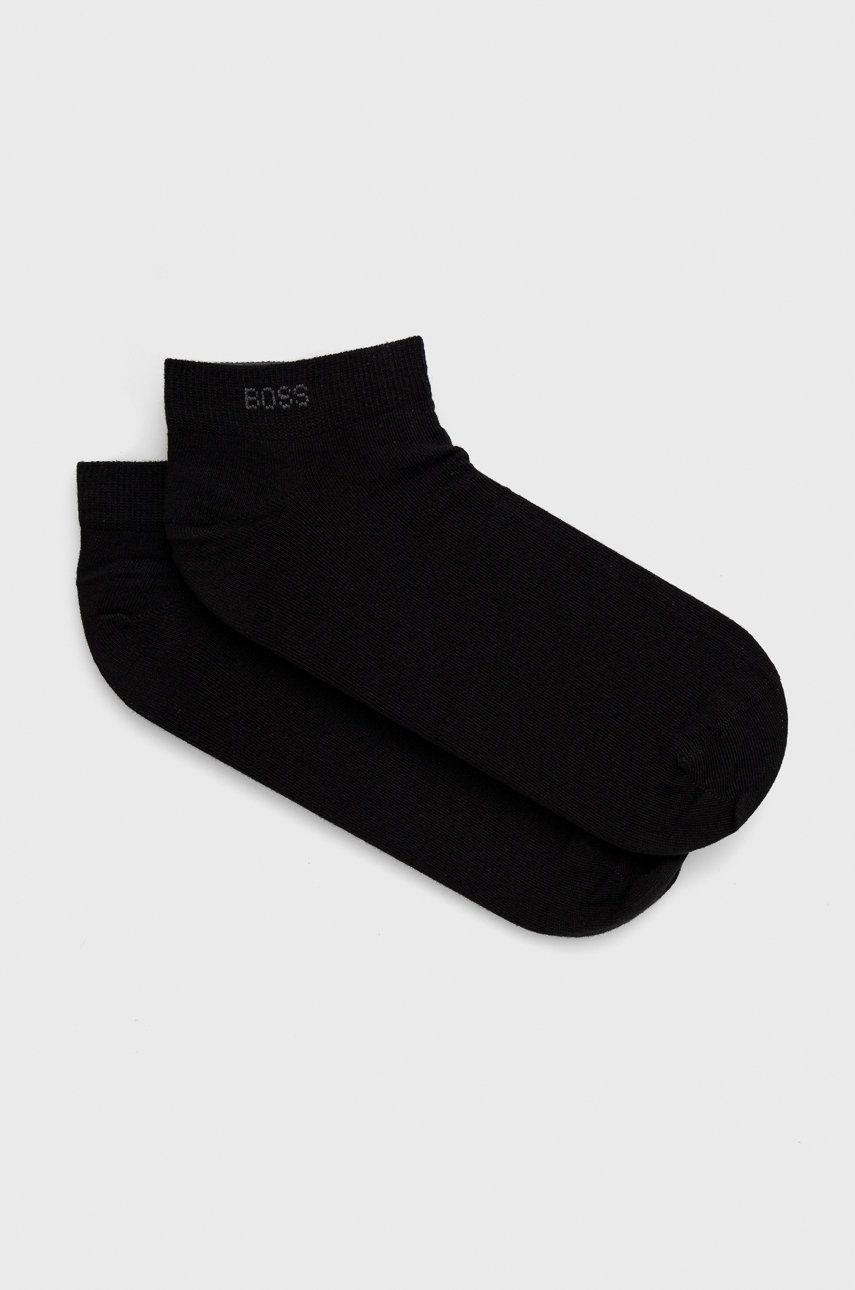 Levně Ponožky BOSS (2-pak) pánské, černá barva