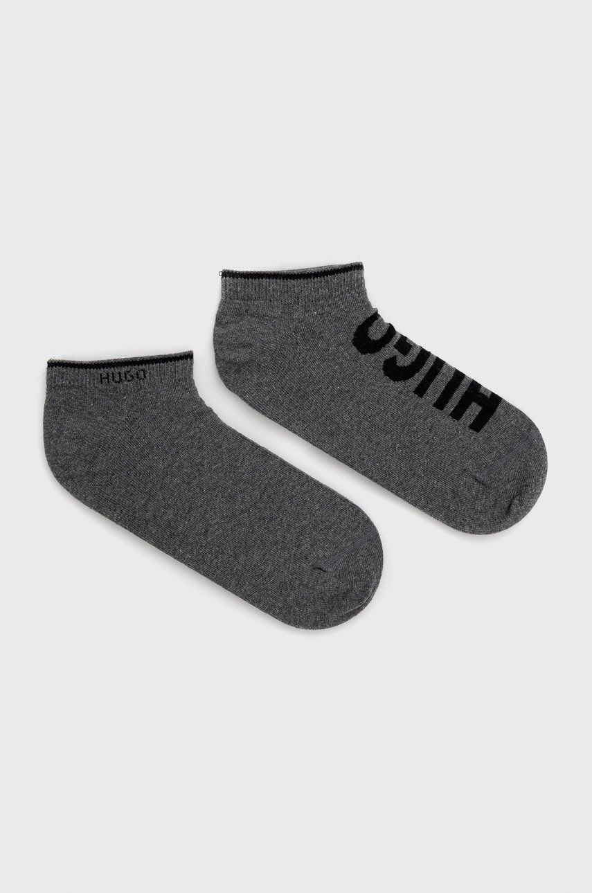 Levně Ponožky HUGO pánské, šedá barva, 50468111