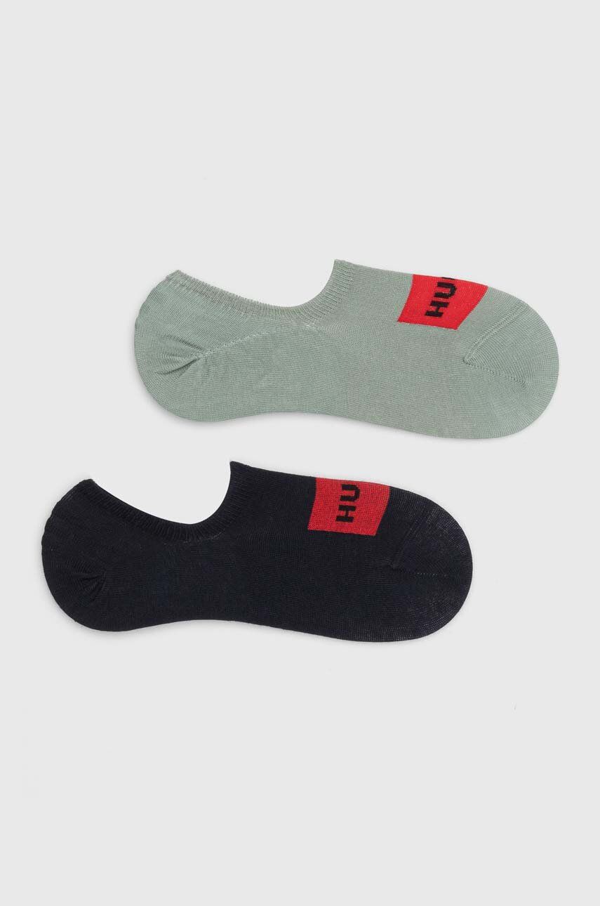 Levně Ponožky HUGO 2-pack pánské, šedá barva, 50468117