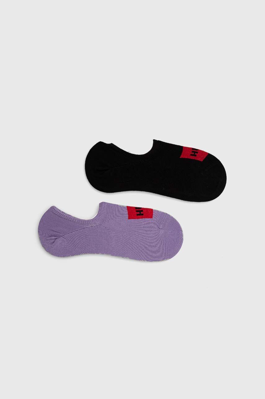 Levně Ponožky HUGO 2-pack pánské, fialová barva, 50468117
