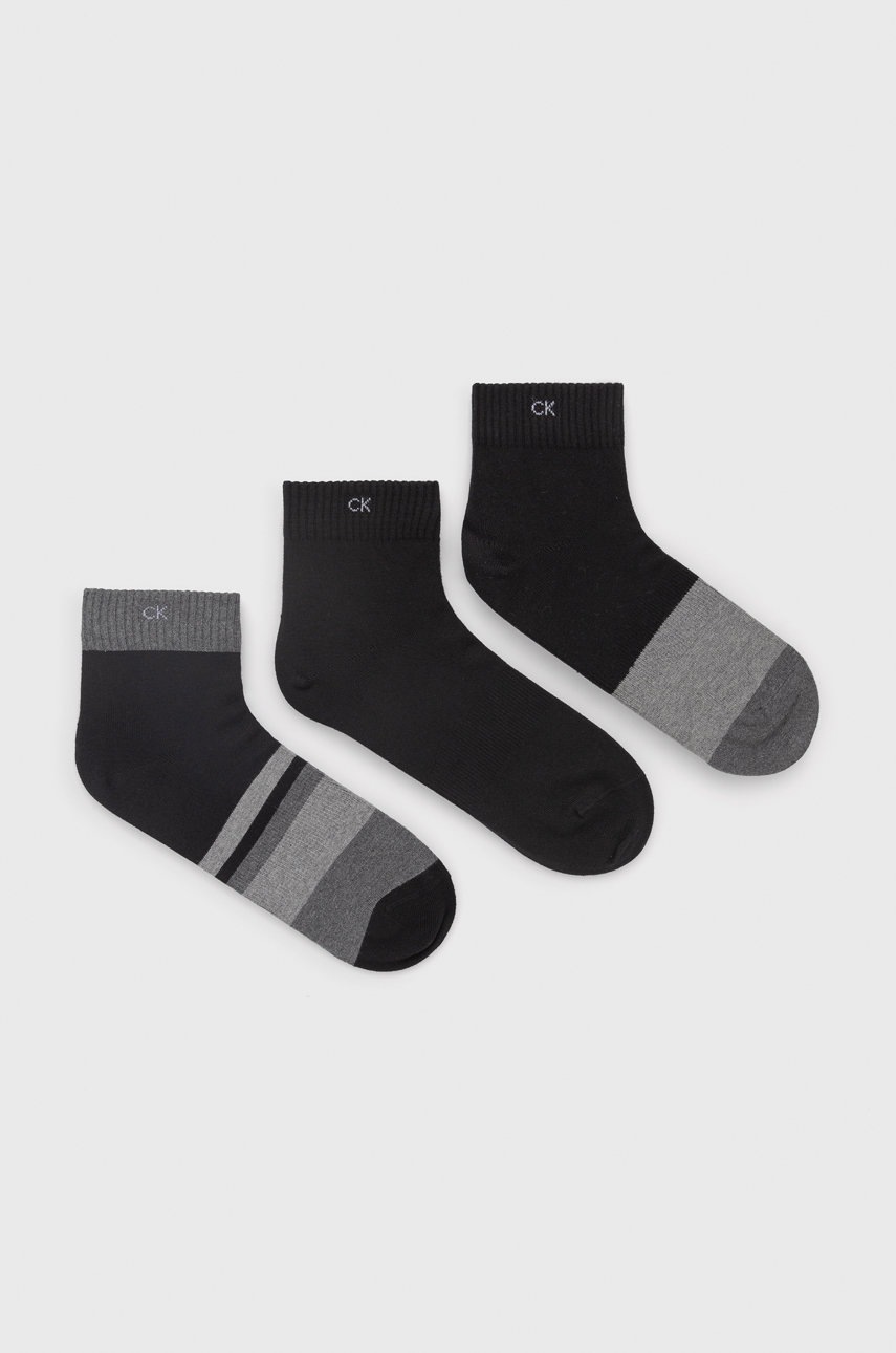 

Чорапи Calvin Klein (3 чифта) мъжки в черно, Черен