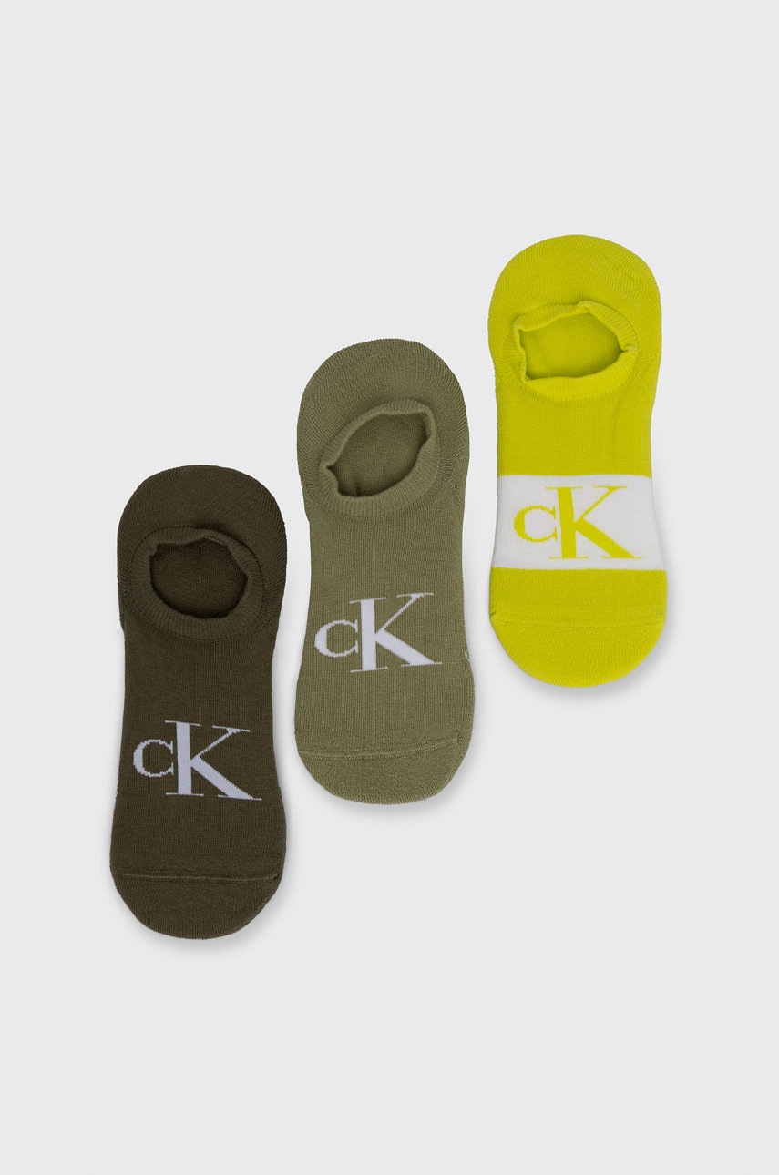 

Чорапи Calvin Klein (3 чифта) мъжки в зелено, Зелен
