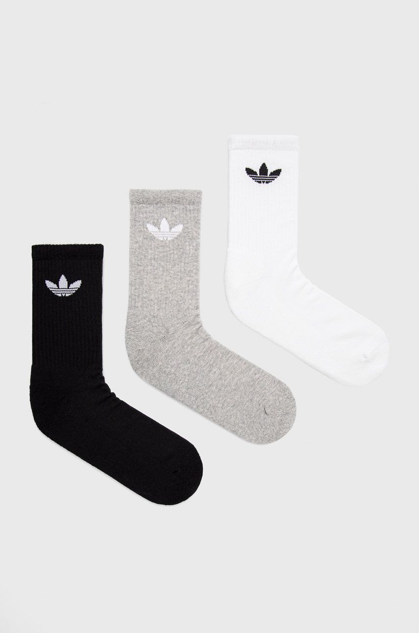 Ponožky adidas Originals (3-pack) bílá barva, HC9548-WHT/MGREY - bílá -  65% Bavlna