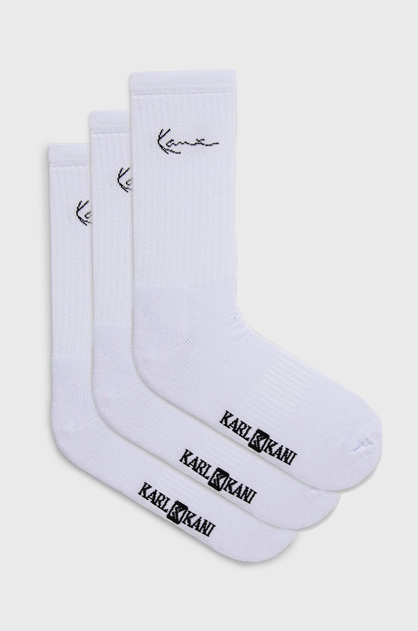Levně Ponožky Karl Kani (3-pack) bílá barva