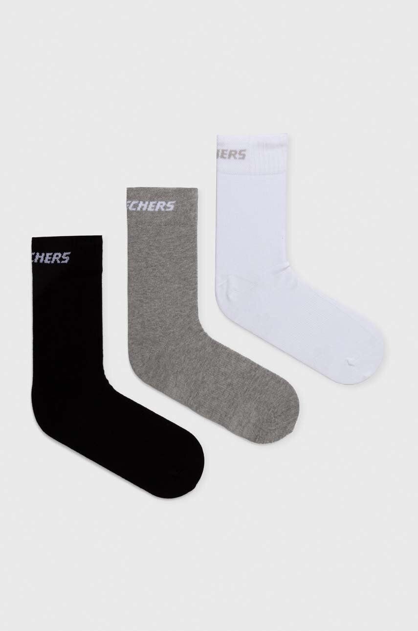 Ponožky Skechers 3-pack černá barva - vícebarevná - Materiál č. 1: 78 % Bavlna