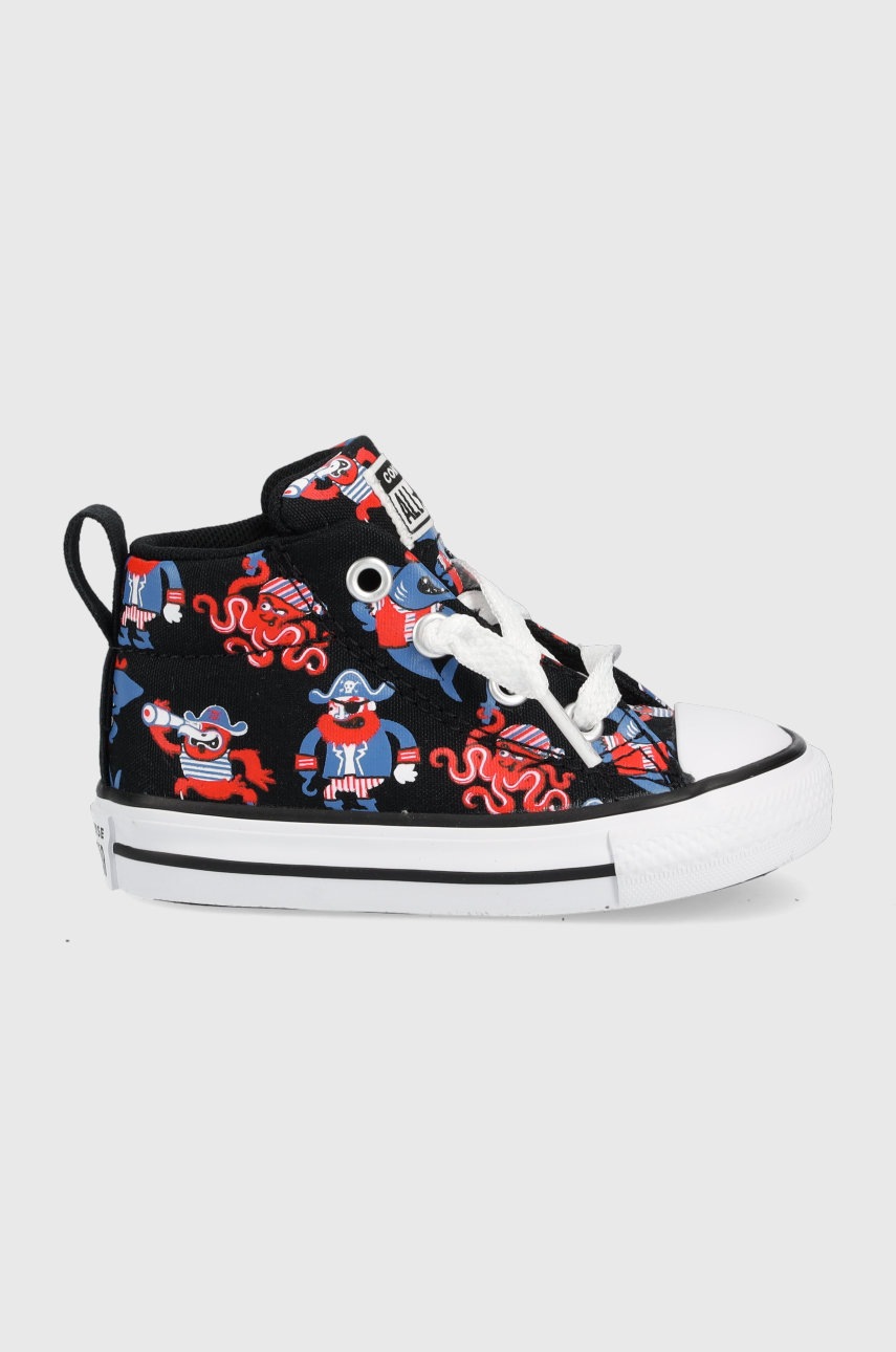 

Детски високи кецове Converse в черно, Черен