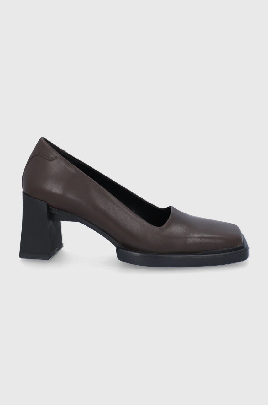 Vagabond pantofi de piele Edwina culoarea maro, cu toc drept 2022 ❤️ Pret Super answear imagine noua 2022