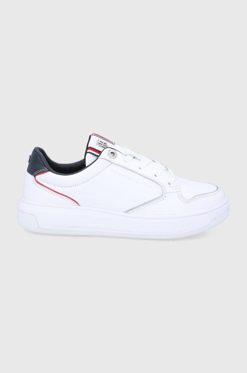 

Кожаные ботинки Tommy Hilfiger цвет белый на плоском ходу