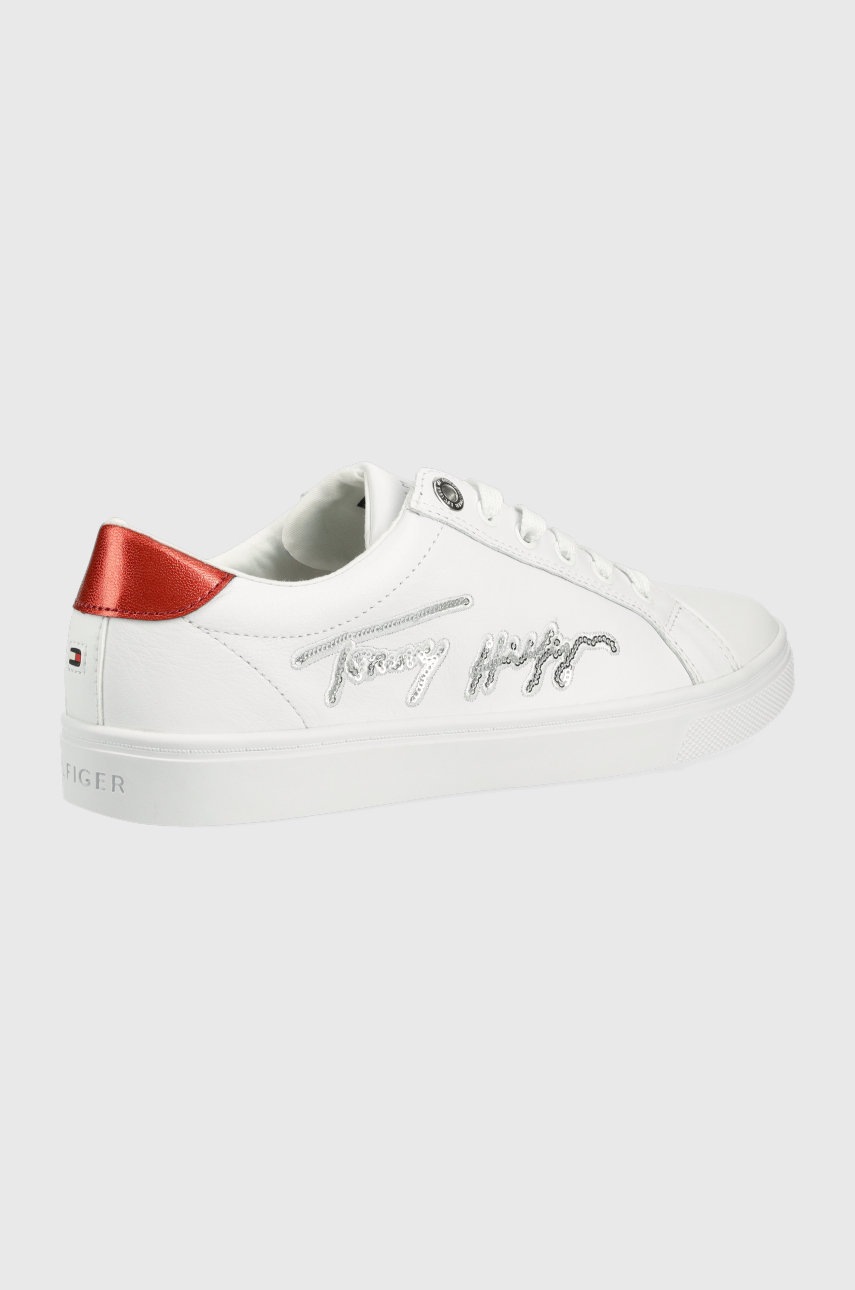 

Кожаные кроссовки Tommy Hilfiger цвет белый