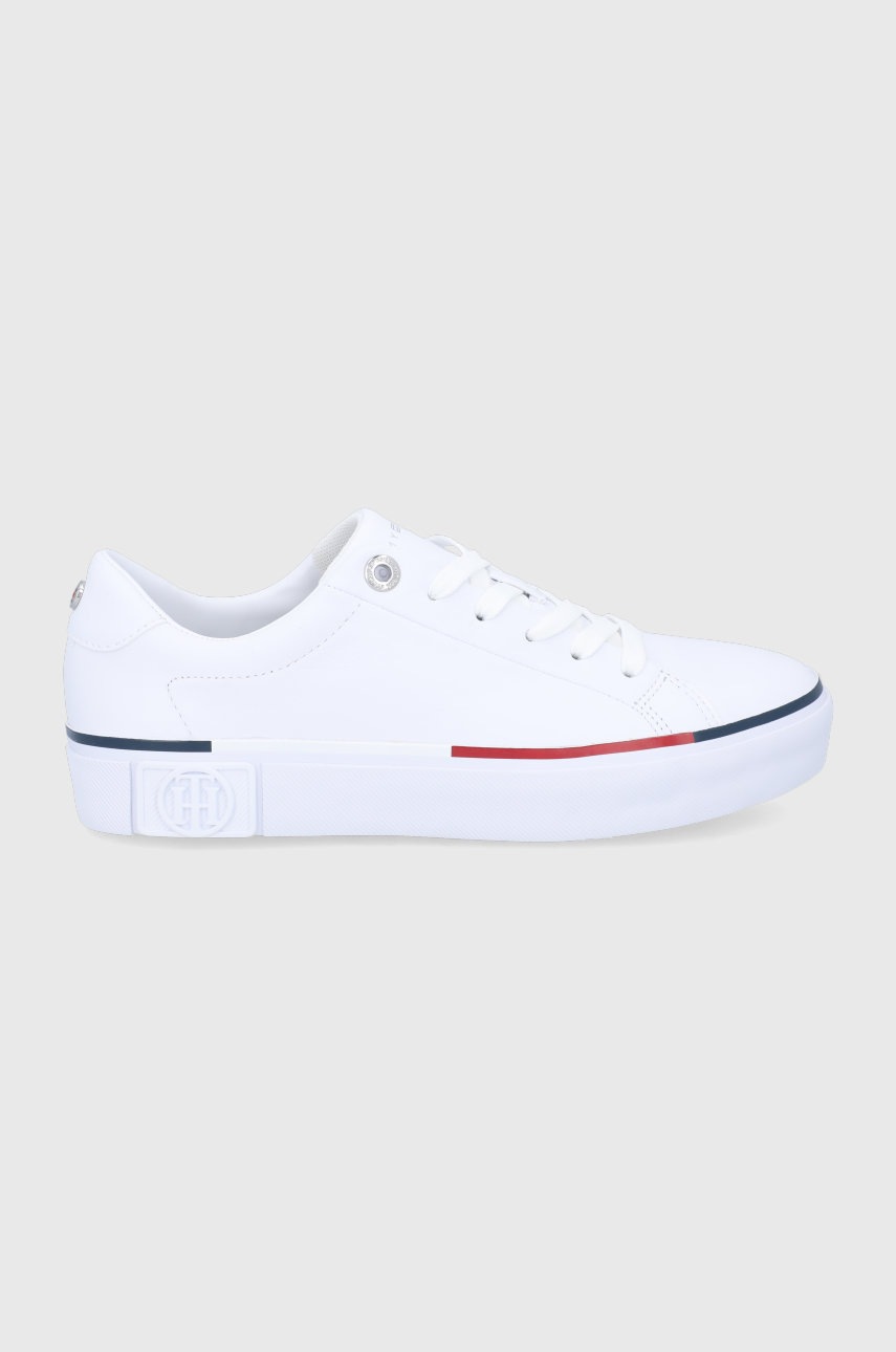 

Кожени обувки Tommy Hilfiger в бяло, Бял