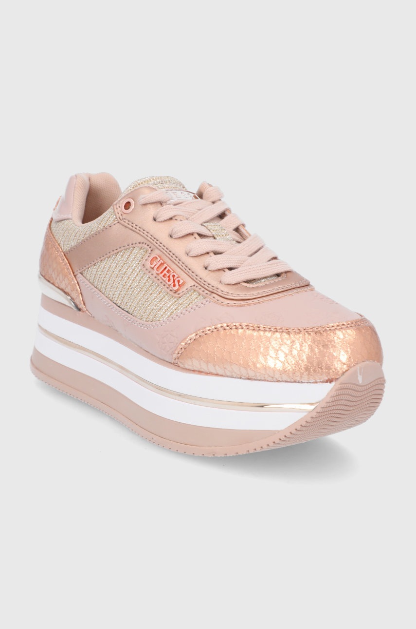 

Ботинки Guess цвет розовый на платформе