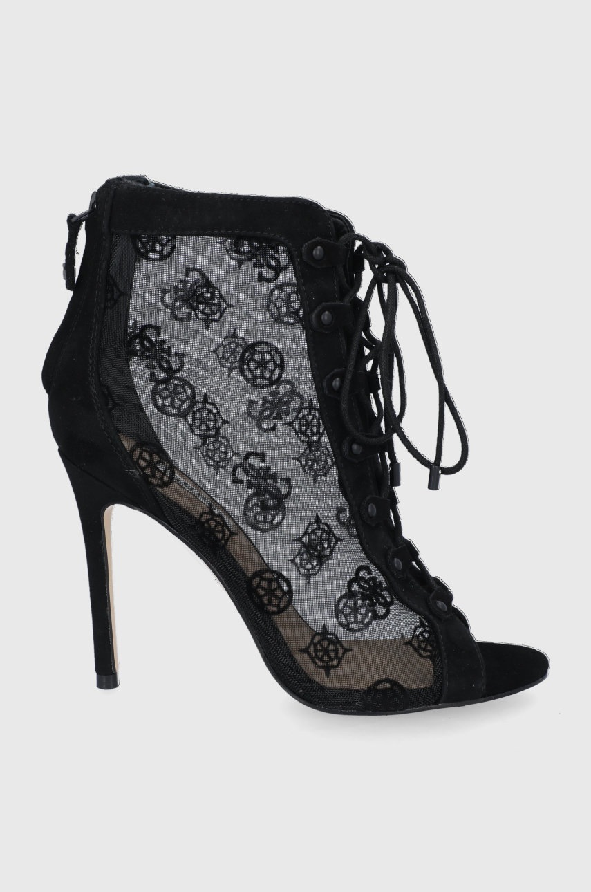 

Обувки с висок ток Guess в черно, Черен