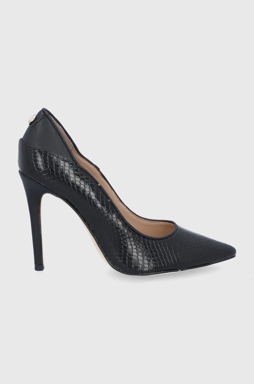 

Обувки с висок ток Guess в черно, Черен