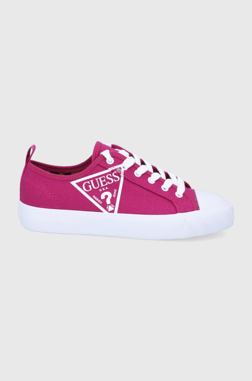 

Ниски кецове Guess дамски в розово, Розов