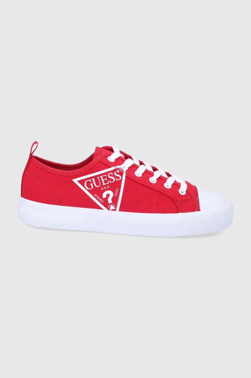 

Ниски кецове Guess дамски в червено, Червен