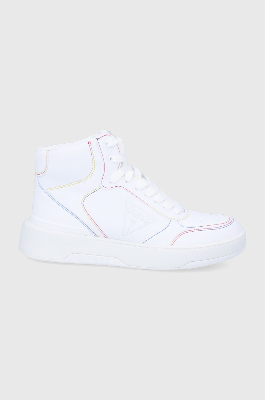 

Обувки Guess в бяло с равна подметка, Бял