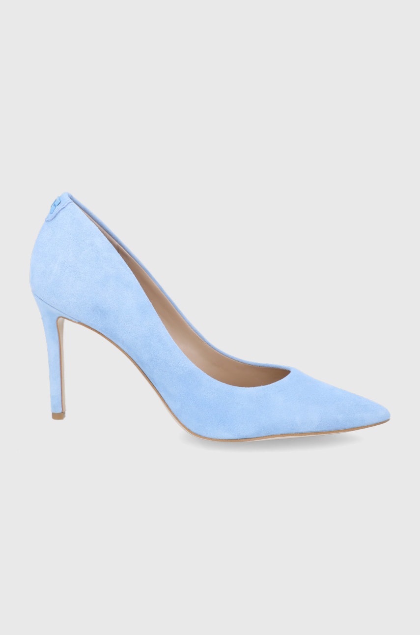 

Велурени обувки с висок ток Guess, Син