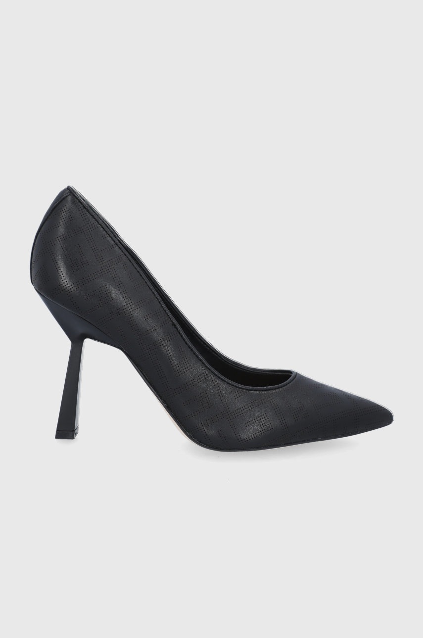 

Кожени обувки с висок ток Guess в черно, Черен