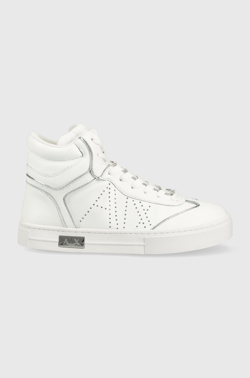 

Кожени маратонки Armani Exchange в бяло, Бял