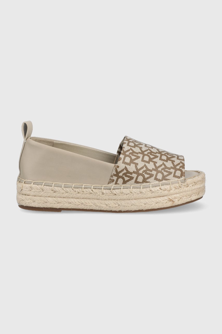 Dkny espadrile magan culoarea bej, cu platforma