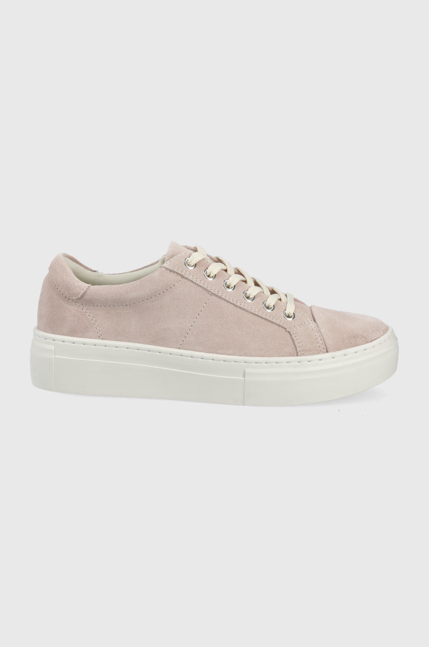 Vagabond sneakers din piele intoarsă zoe platform culoarea roz