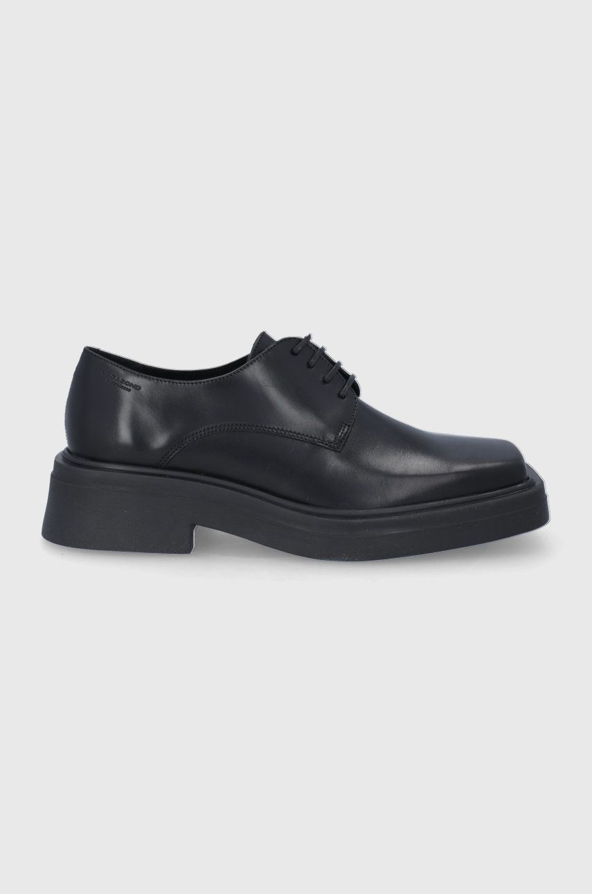 Vagabond pantofi de piele Eyra femei, culoarea negru, cu platforma imagine reduceri black friday 2021 answear.ro