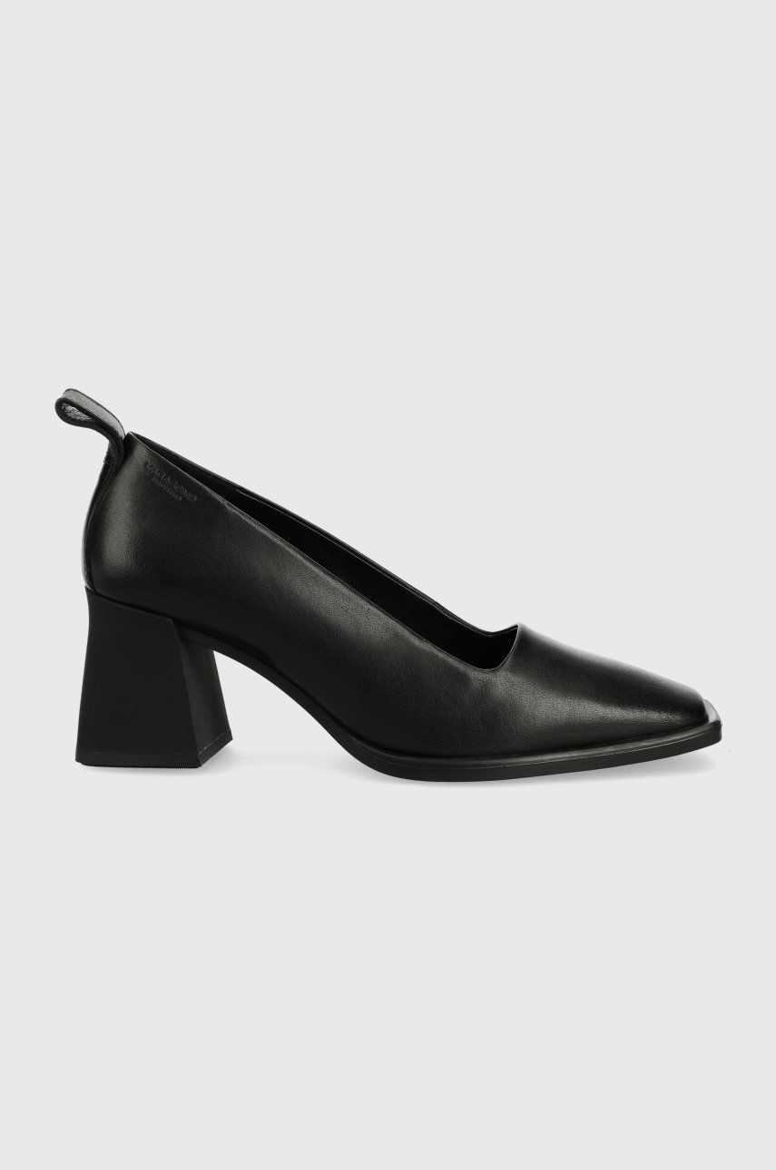 Kožené lodičky Vagabond Shoemakers Hedda černá barva, na podpatku - černá -  Svršek: Přírodní k