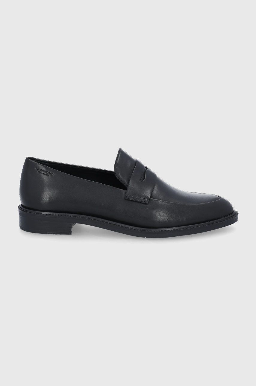 Levně Kožené mokasíny Vagabond Shoemakers Frances dámské, černá barva, na plochém podpatku