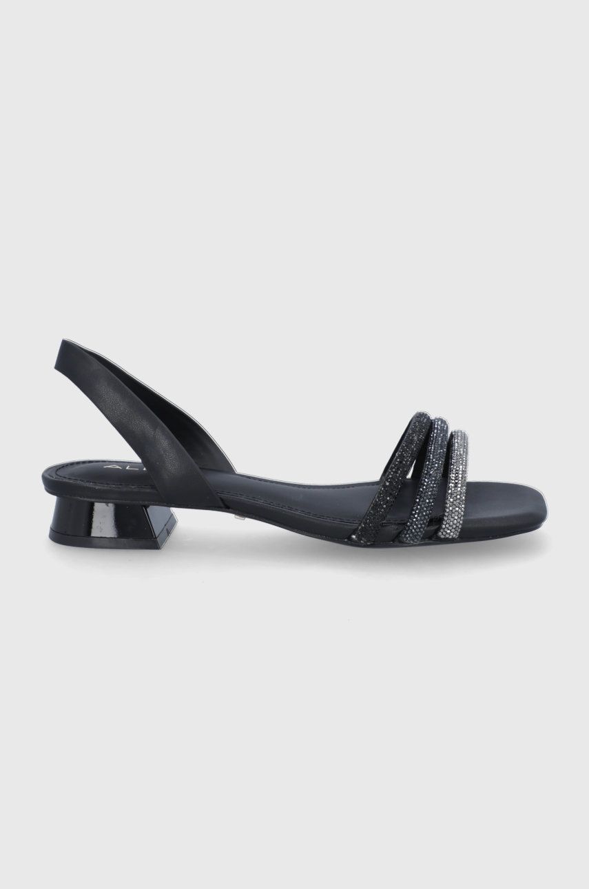 Aldo sandale Valenarel femei, culoarea negru, cu toc drept imagine reduceri black friday 2021 Aldo