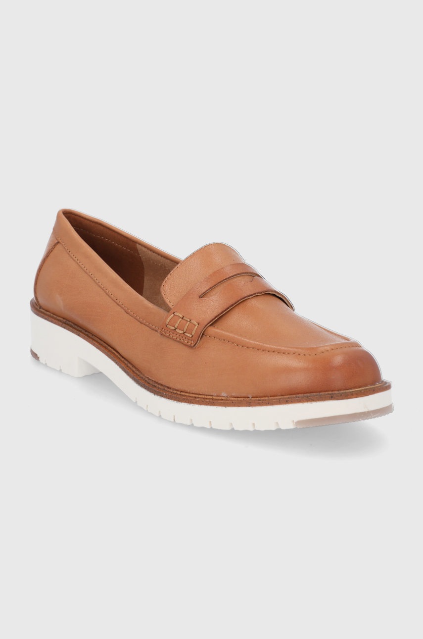 

Кожаные мокасины Aldo Ibreda женские цвет коричневый на плоском ходу
