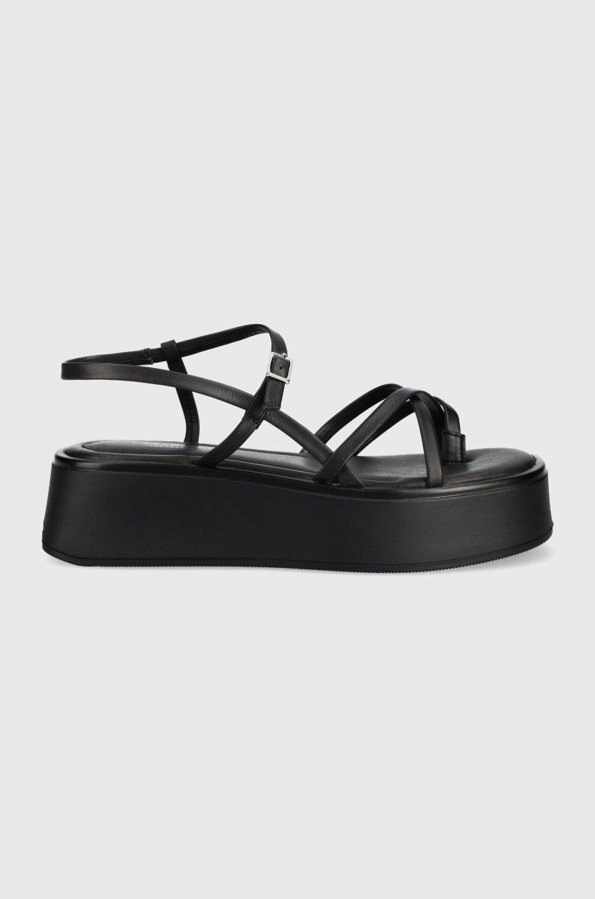 Vagabond Shoemakers sandale de piele Courtney femei, culoarea negru, cu platforma answear.ro