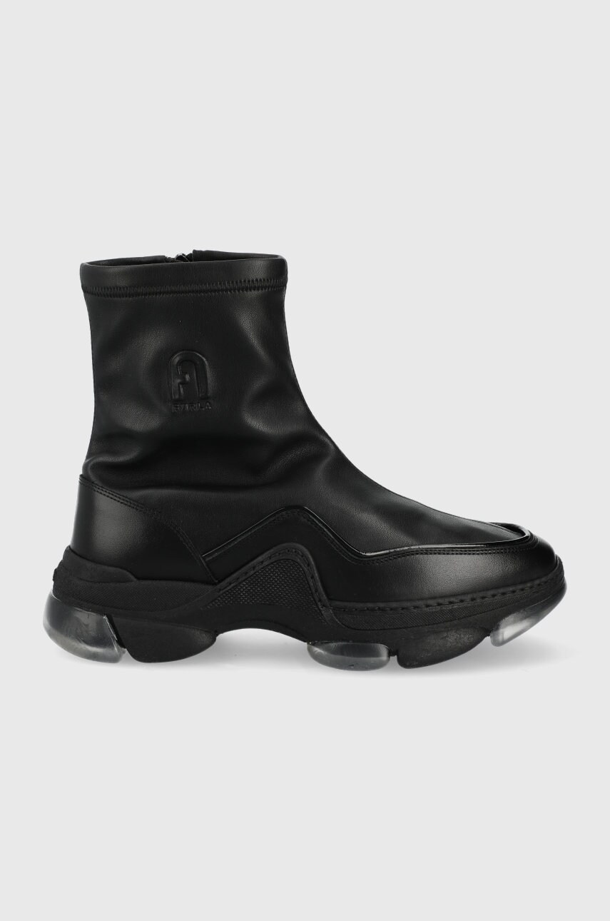 Furla sneakers din piele femei, culoarea negru,