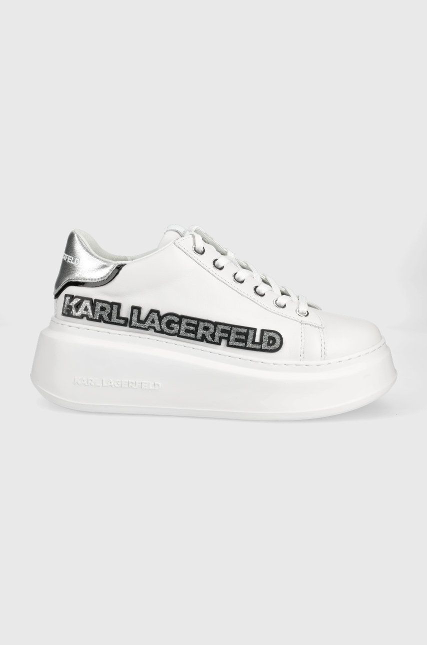 Karl Lagerfeld ghete de piele Anakapri culoarea alb Alb imagine noua gjx.ro
