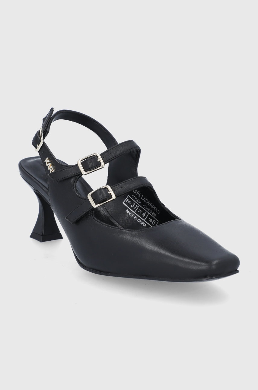 

Кожаные туфли Karl Lagerfeld Panache цвет чёрный открытая пятка