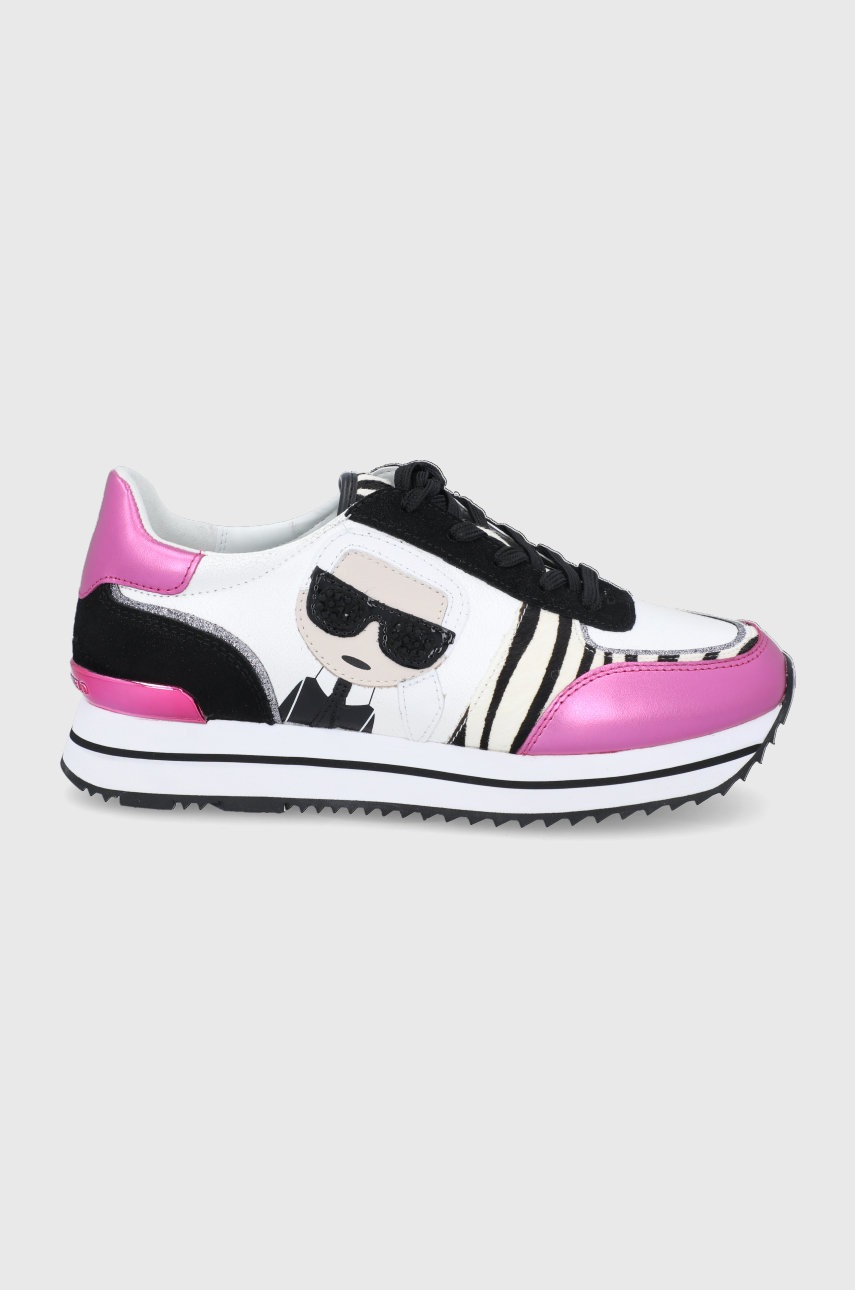 

Кожени обувки Karl Lagerfeld Velocita Ii в розово, Розов