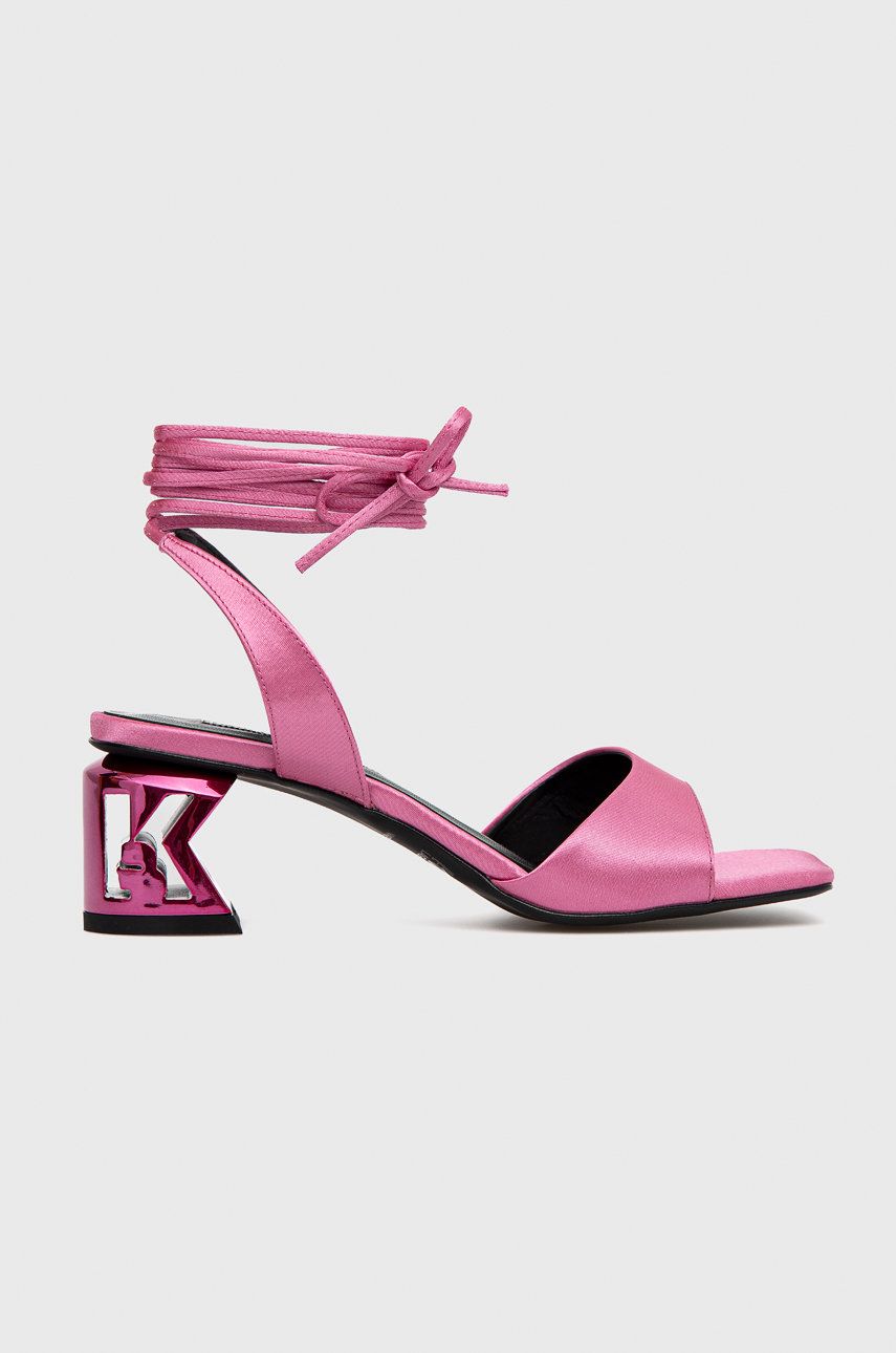 Karl Lagerfeld sandale K-blok culoarea roz