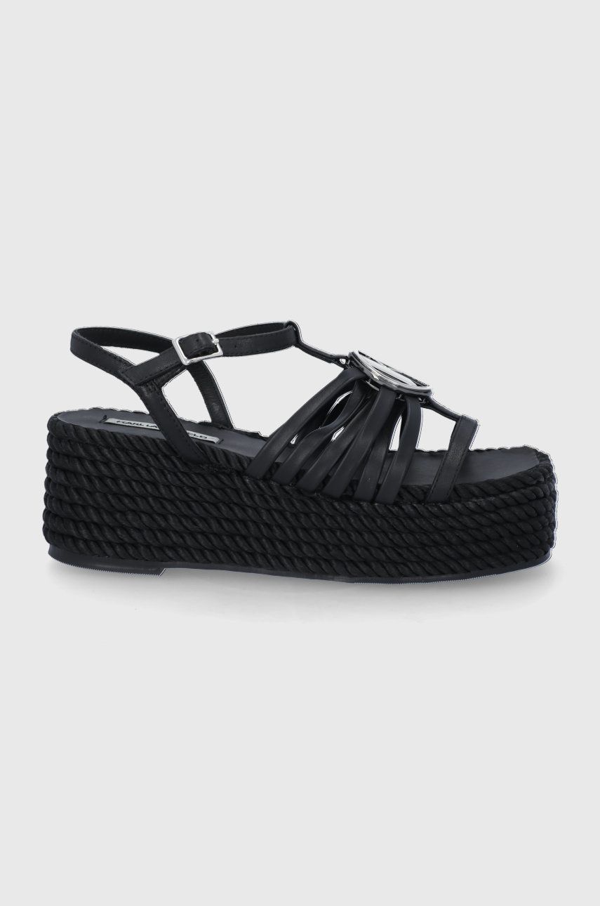 Karl Lagerfeld sandale GABLE LO femei, culoarea negru, cu platformă KL32320