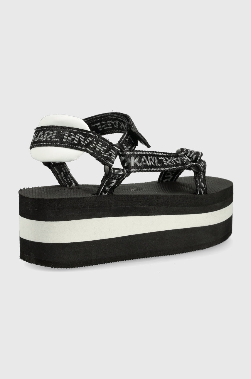 

Сандалии Karl Lagerfeld Velocita Hi Wedge женские цвет чёрный на платформе