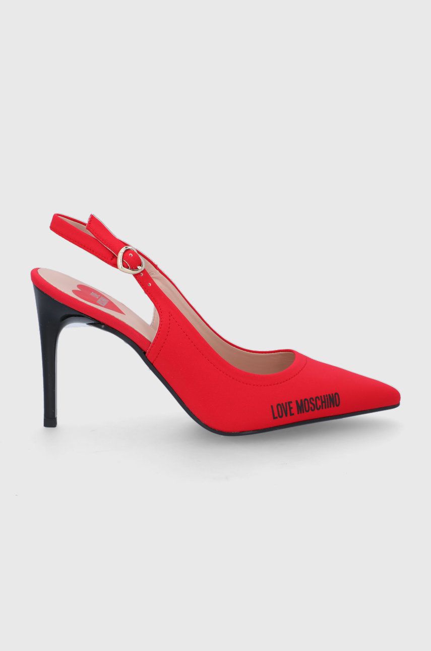 Love Moschino pantofi cu toc culoarea rosu imagine reduceri black friday 2021 answear.ro