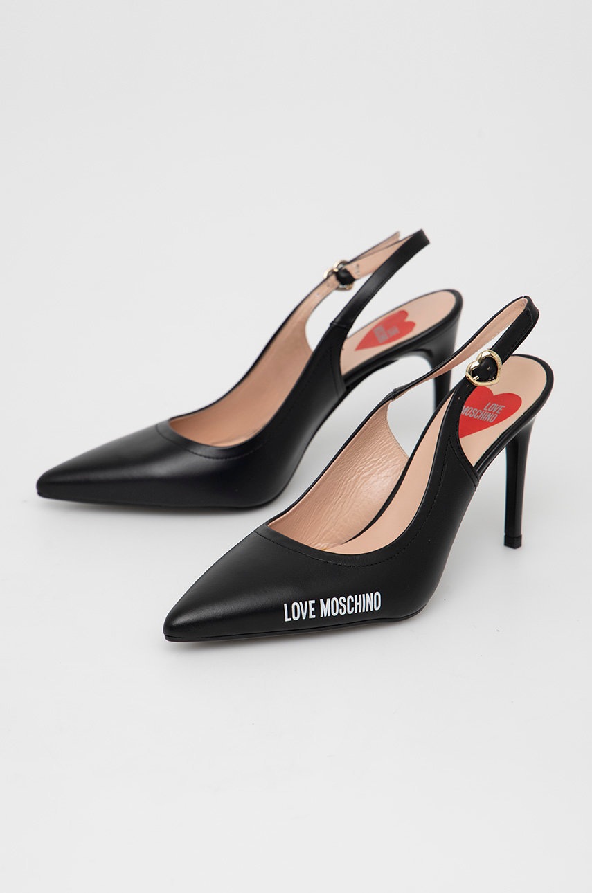 

Шкіряні туфлі Love Moschino колір чорний