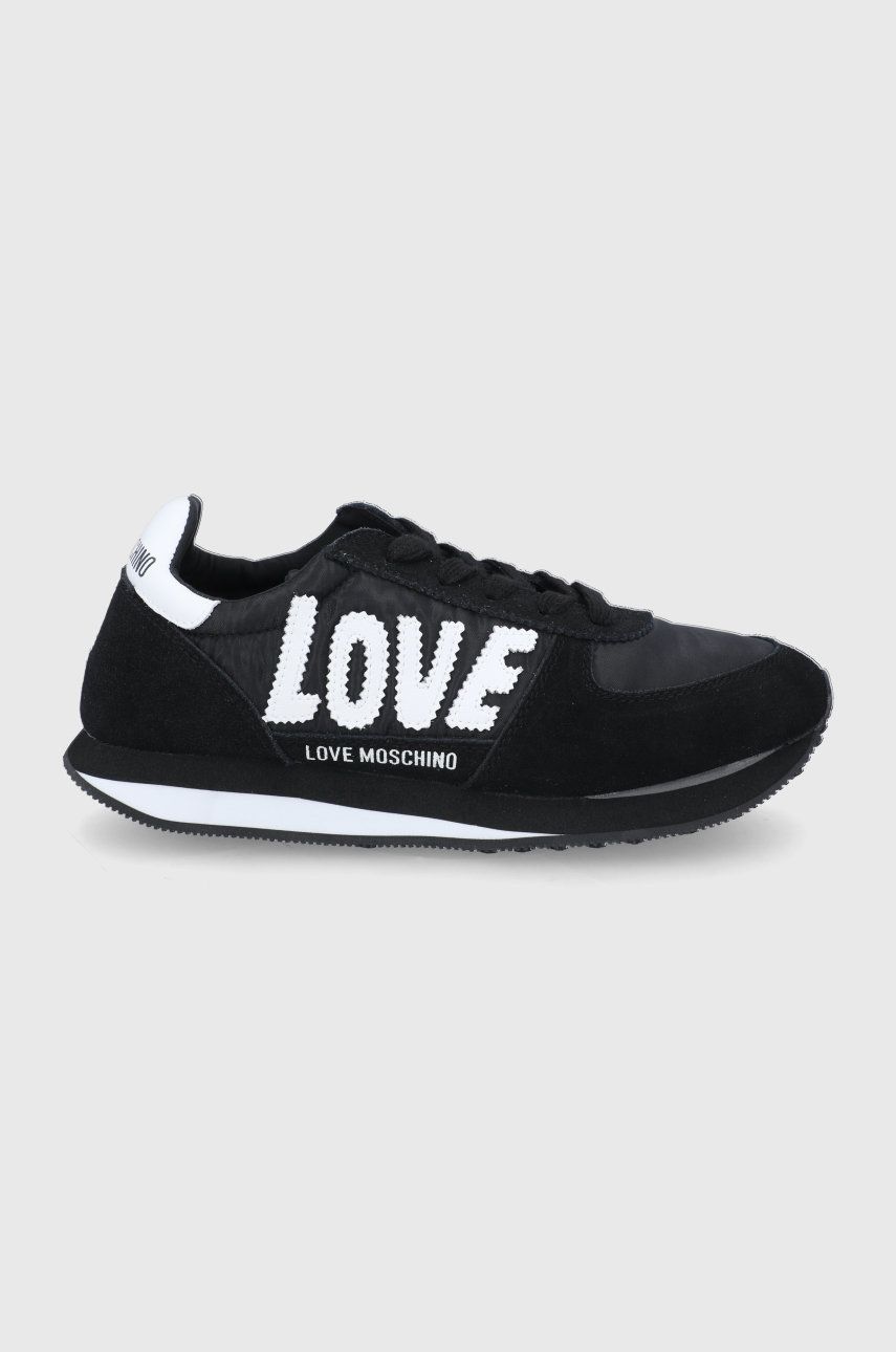 Love Moschino pantofi culoarea negru, cu toc plat imagine reduceri black friday 2021 answear.ro