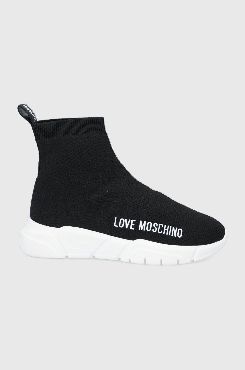 Love Moschino pantofi culoarea negru, cu toc plat answear.ro imagine noua