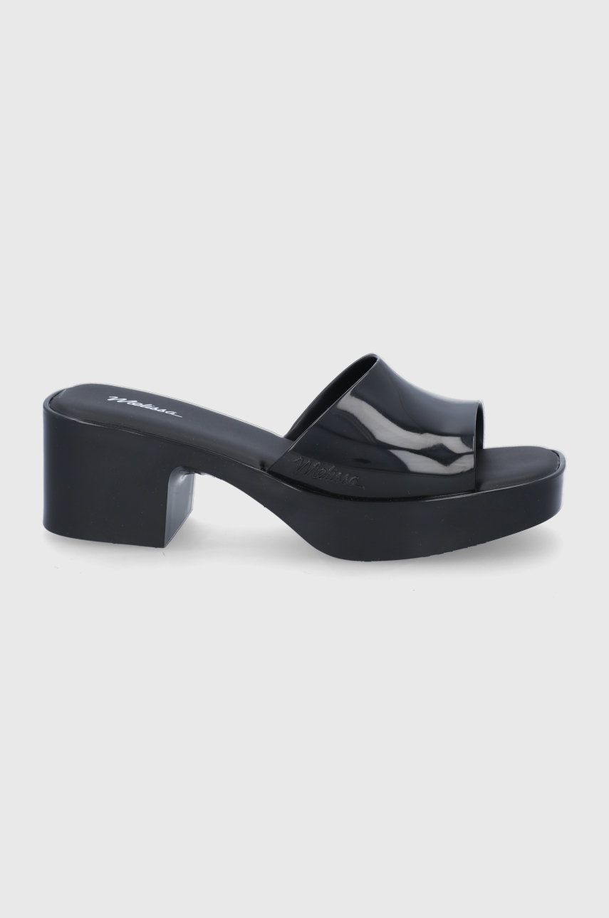 Melissa papuci femei, culoarea negru, cu toc drept