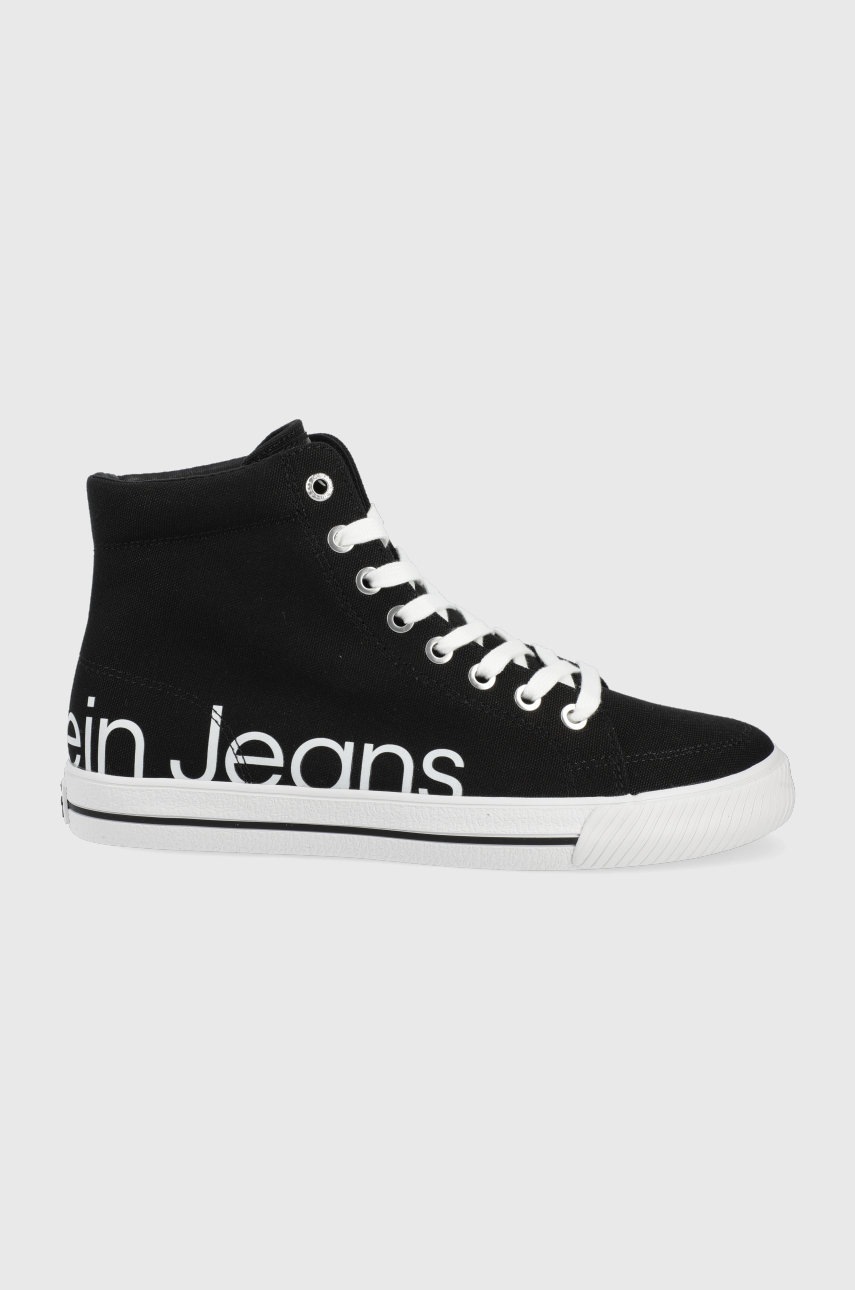 

Високи кецове Calvin Klein Jeans дамско в черно, Черен