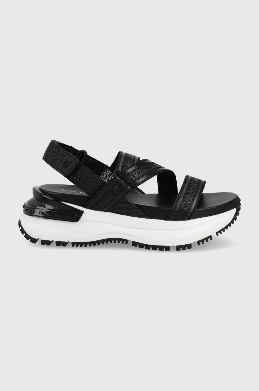 

Сандали Calvin Klein Jeans дамско в черно с платформа, Черен