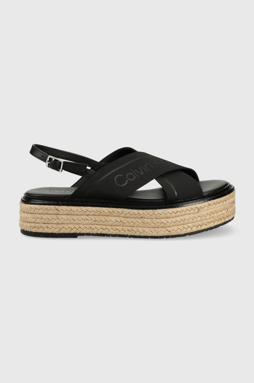

Сандали Calvin Klein в черно с платформа, Черен