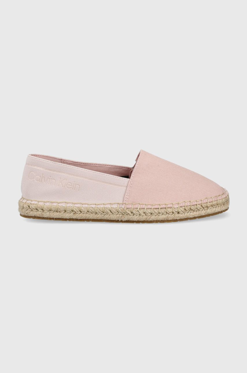 Levně Espadrilky Calvin Klein růžová barva