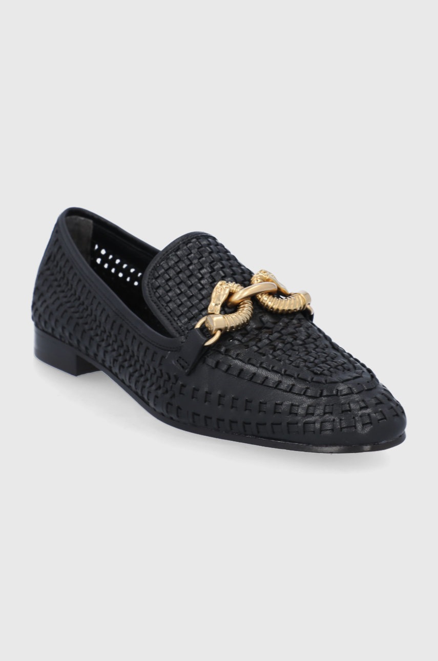 

Шкіряні мокасини Tory Burch жіночі колір чорний на плоскому ходу