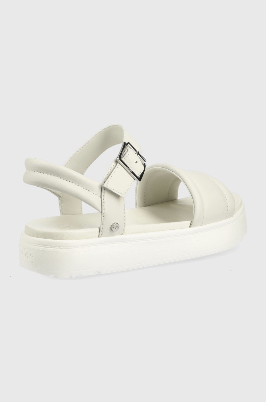 

Кожаные сандалии UGG Zayne Ankle Strap женские цвет белый на платформе